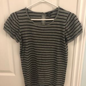 Small Jacob gray and black striped shirt sleeve sweater.